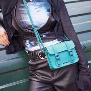 Dr. Martens Teal Leather 7” Crossbody Bag